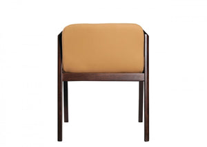 Homeroots Set Of Two Beige Modern Faux Leather Dining Chairs  Wood 472158