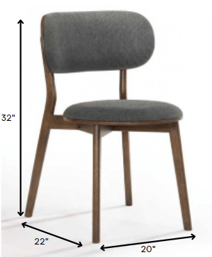 Homeroots Set Of Two Dark Gray Walnut Modern Dining Chairs  Wood 472160