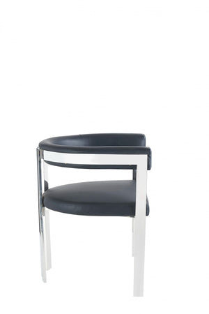 Homeroots Black Silver Dining Chair  Metal 472162