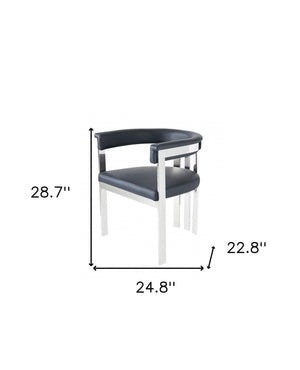 Homeroots Black Silver Dining Chair  Metal 472162