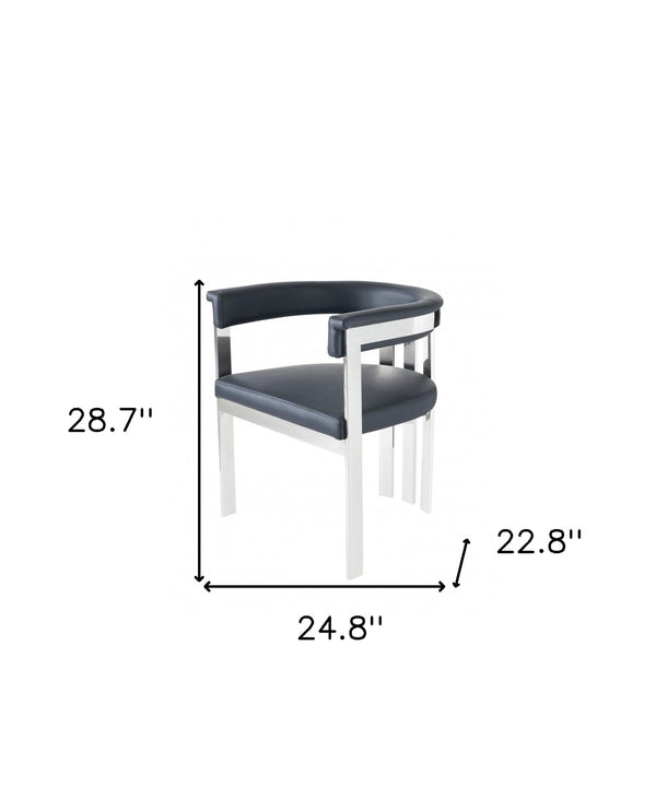 Homeroots Black Silver Dining Chair  Metal 472162