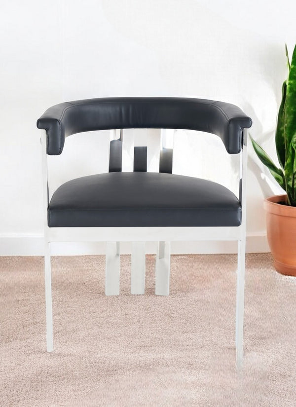 Homeroots Black Silver Dining Chair  Metal 472162