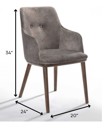 Homeroots Set Of Two Gray Walnut Modern Dining Chairs  Wood 472169