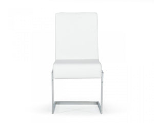 Homeroots Set Of Two White Silver Modern Dining Chairs  Metal 472178