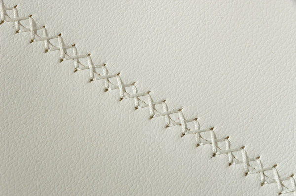 Homeroots Set Of Two White Faux Leather Modern Dining Chairs  Metal 472182