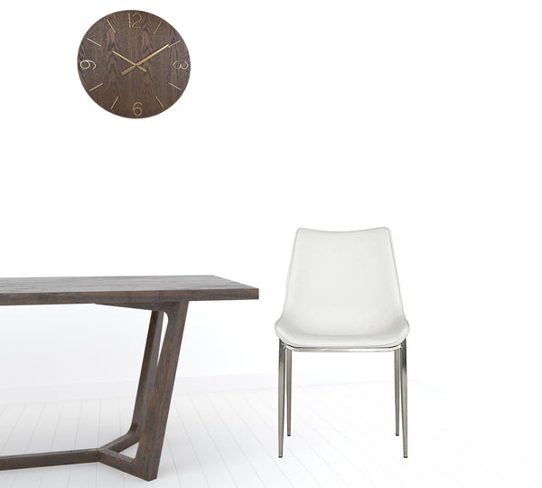 Homeroots Set Of Two White Faux Leather Modern Dining Chairs  Metal 472182