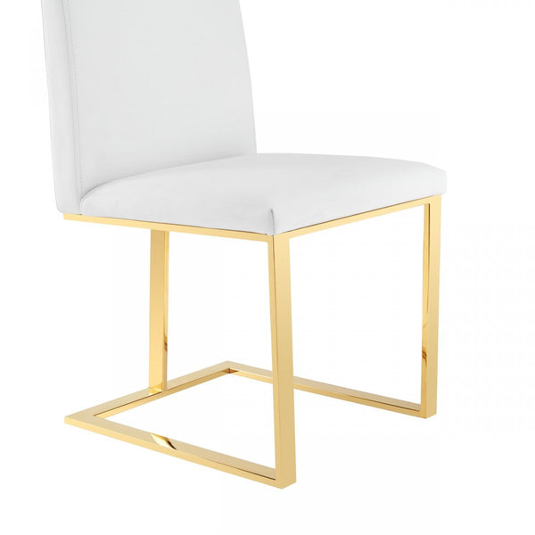 Homeroots White Gold Contemporary Dining Chair  Metal 472185