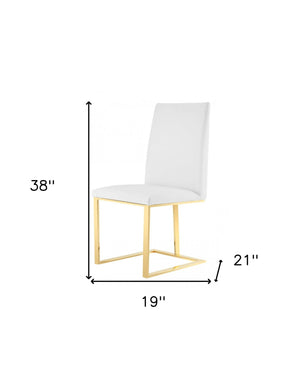 Homeroots White Gold Contemporary Dining Chair  Metal 472185