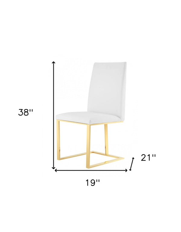 Homeroots White Gold Contemporary Dining Chair  Metal 472185