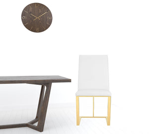 Homeroots White Gold Contemporary Dining Chair  Metal 472185