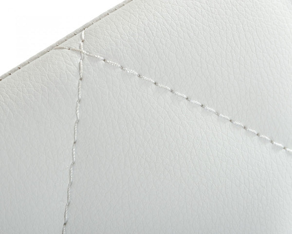 Homeroots White And Gold Upholstered Faux Leather Dining Arm Chair  Metal 472186