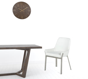 Homeroots White Brushed Stainless Steel Dining Chair  Metal 472187