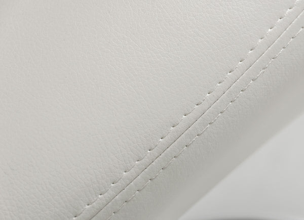 Homeroots Set Of Two White And Silver Upholstered Faux Leather Dining Side Chairs  Metal 472191