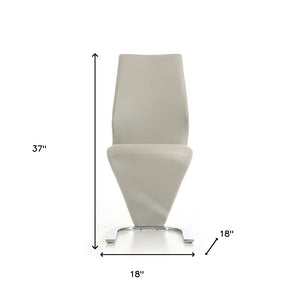 Homeroots Set Of Two White And Silver Upholstered Faux Leather Dining Side Chairs  Metal 472191