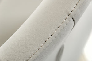 Homeroots Set Of Two Light Gray Faux Leather Modern Dining Chairs  Metal 472192