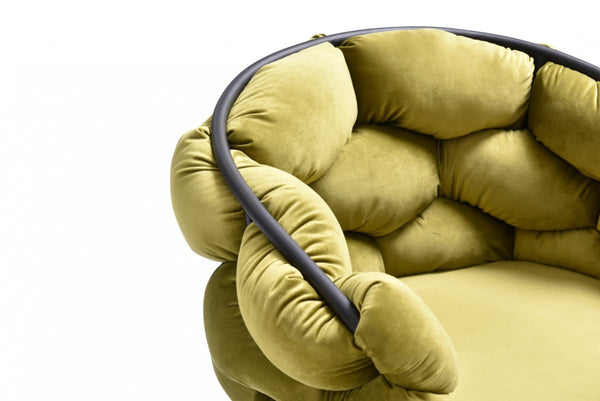 Homeroots Green And Black Upholstered Fabric Dining Arm Chair  Metal 472194