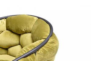 Homeroots Green And Black Upholstered Fabric Dining Arm Chair  Metal 472194