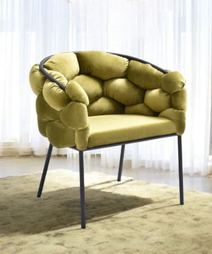 Homeroots Green And Black Upholstered Fabric Dining Arm Chair  Metal 472194