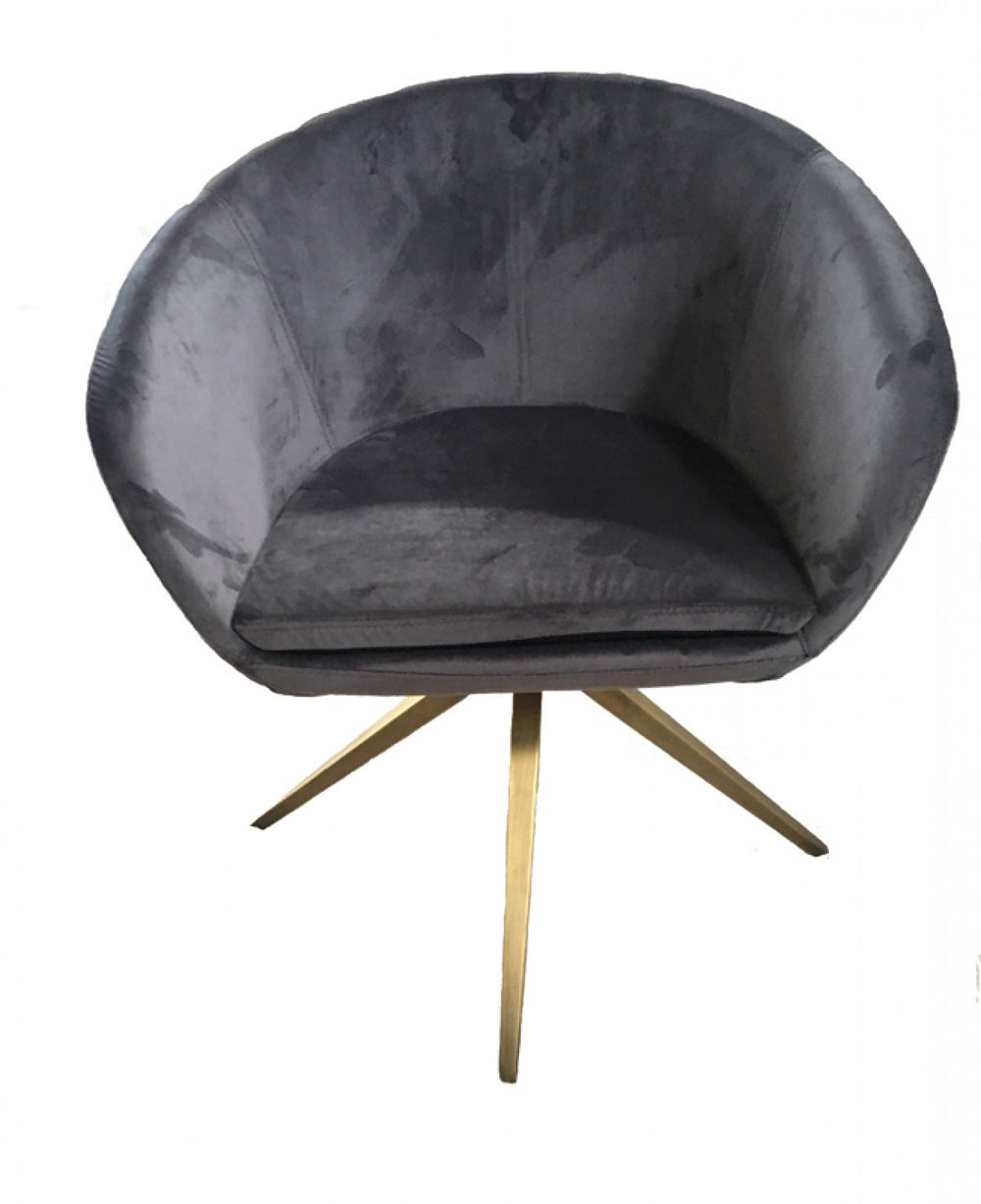 Homeroots Gray Bronze Velved Dining Chair  Metal 472200