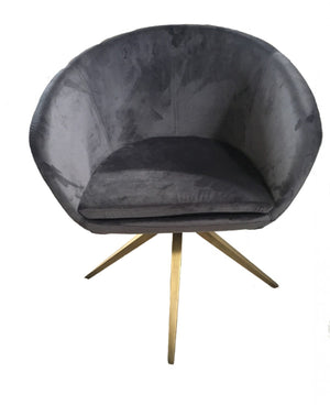 Homeroots Gray Bronze Velved Dining Chair  Metal 472200