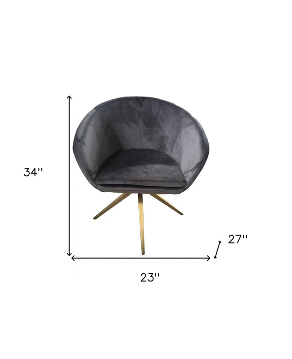 Homeroots Gray Bronze Velved Dining Chair  Metal 472200