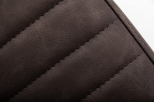 Homeroots Set Of Two Brown Faux Leather Dining Chairs  Metal 472202