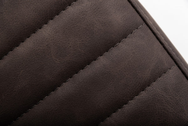 Homeroots Set Of Two Brown Faux Leather Dining Chairs  Metal 472202