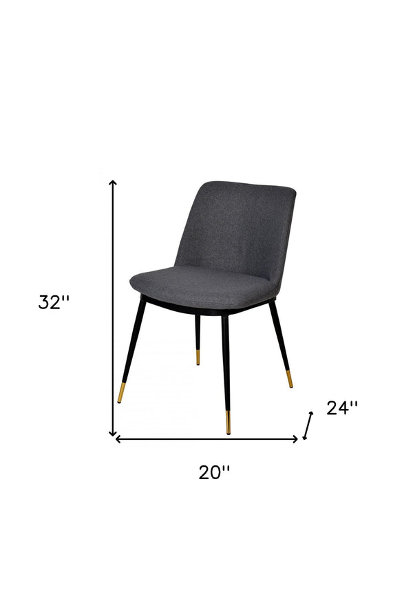 Homeroots Set Of Two Gray Black Dining Chairs  Metal 472203