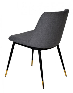 Homeroots Set Of Two Gray Black Dining Chairs  Metal 472203