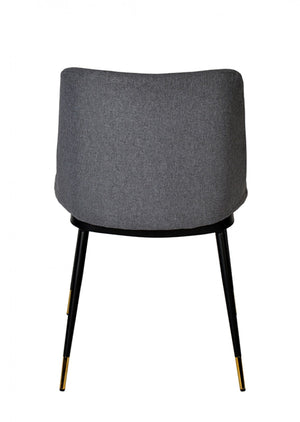 Homeroots Set Of Two Gray Black Dining Chairs  Metal 472203