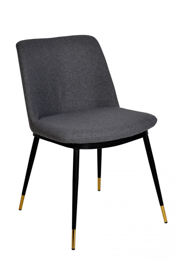 Homeroots Set Of Two Gray Black Dining Chairs  Metal 472203