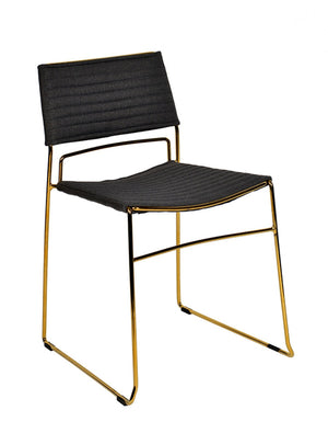 Homeroots Set Of Two Gray Gold Fabric Dining Chairs  Metal 472204