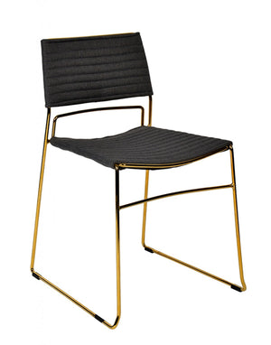 Homeroots Set Of Two Gray Gold Fabric Dining Chairs  Metal 472204
