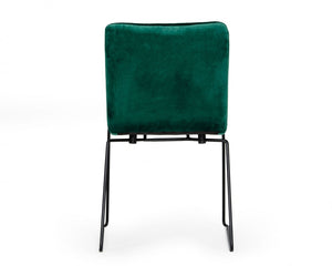 Homeroots Set Of Two Emerald Green Velvet Dining Chairs  Metal 472207