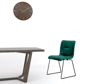 Homeroots Set Of Two Emerald Green Velvet Dining Chairs  Metal 472207