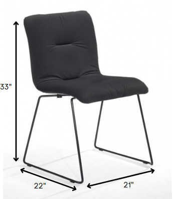 Homeroots Set Of Two Dark Gray Velvet Dining Chairs  Metal 472208