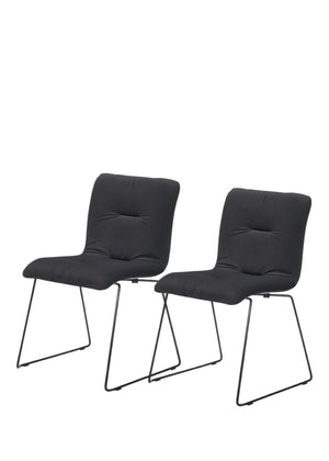 HomeRoots Set of Two Stylish Gray and Black Upholstered Dining Chairs - Modern Comfort for Every Space 472208