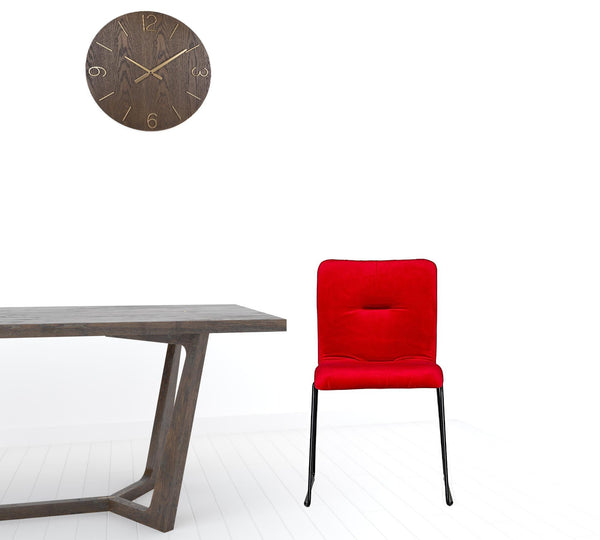 Homeroots Set Of Two Red Velvet Dining Chairs  Metal 472210