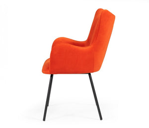 Homeroots Red And Black Mid Century Modern Dining Or Side Chair  Metal 472211