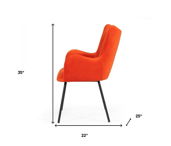 Homeroots Red And Black Mid Century Modern Dining Or Side Chair  Metal 472211