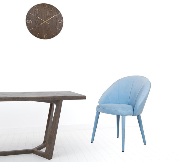 Homeroots Blue Fabric Wrapped Dining Chair  Wood 472212