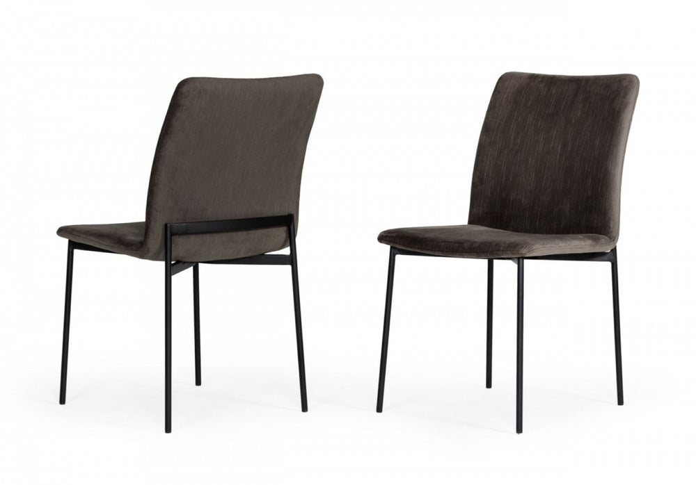 HomeRoots Set of Two Stylish Upholstered Dining Chairs - Modern Comfort, Durable Design for Every Space 472216