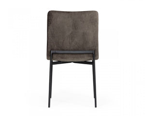 Homeroots Set Of Two Brown And Black Upholstered Fabric Dining Side Chairs  Metal 472216