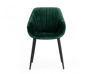 Homeroots Emerald Slouchy Velvet Modern Dining Chair  Metal 472219