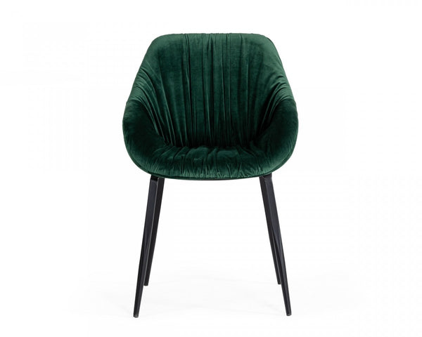 Homeroots Emerald Slouchy Velvet Modern Dining Chair  Metal 472219