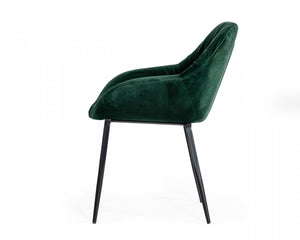 Homeroots Emerald Slouchy Velvet Modern Dining Chair  Metal 472219