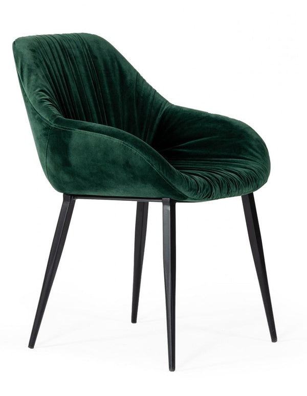 Homeroots Emerald Slouchy Velvet Modern Dining Chair  Metal 472219
