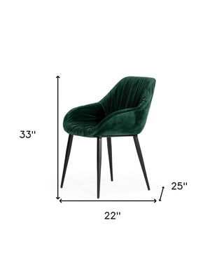 Homeroots Emerald Slouchy Velvet Modern Dining Chair  Metal 472219