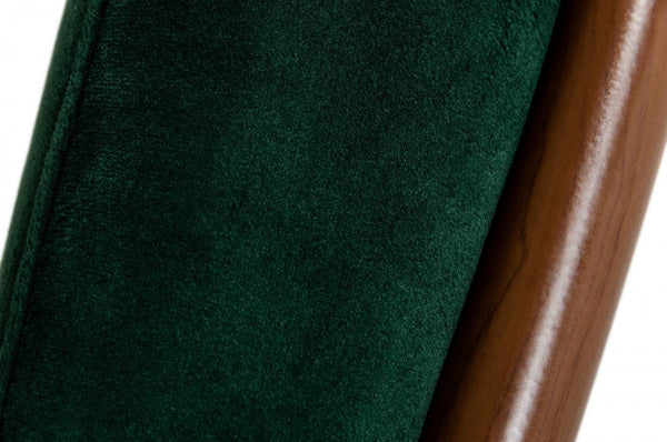 Homeroots Contempo Dark Green And Walnut Velvet Dining Chair  Metal 472222