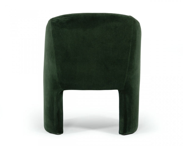 Homeroots Dark Green Velvet Modern Curvilinear Dining Chair  Metal 472224